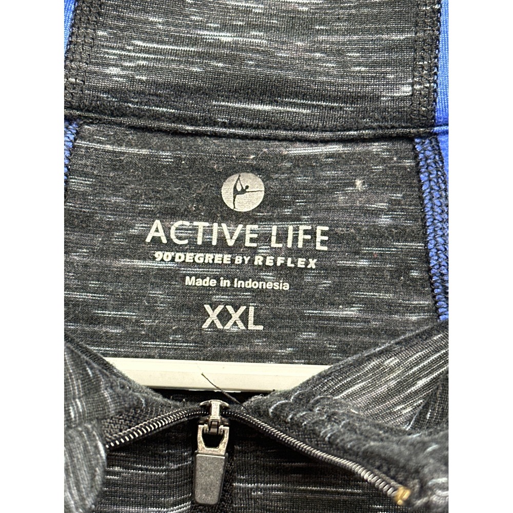 ACTIVE LIFE by REFLEX Women's Blue Black Heathered 1/4 Zip Pullover Top‎ XXL - Picture 4 of 6